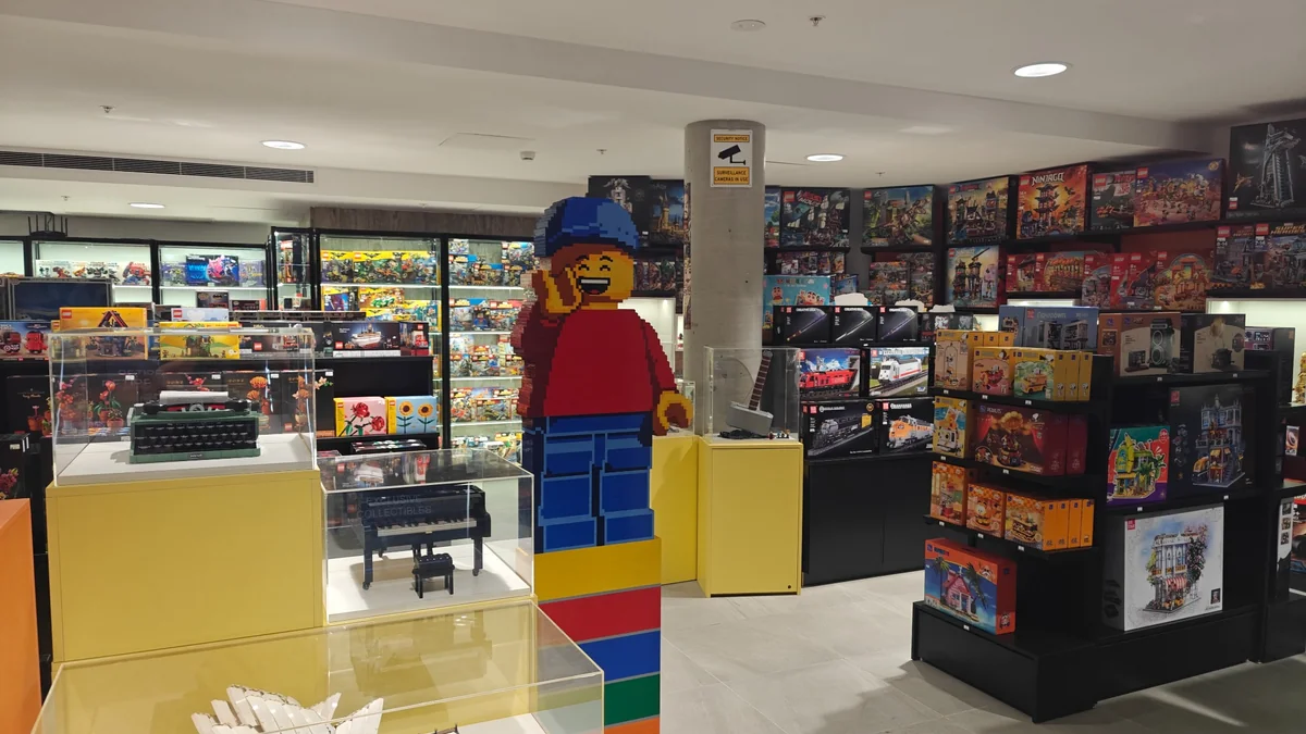 BrickoToys store display of collectible LEGO sets